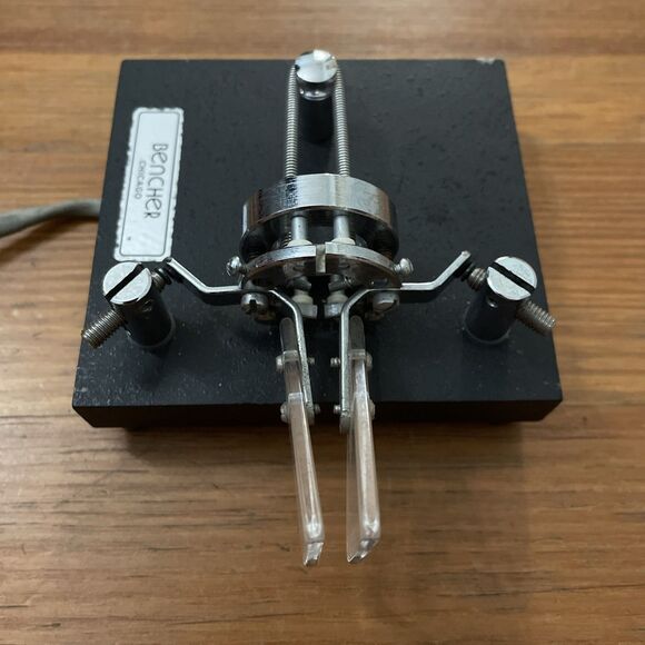Bencher Ham Radio Morse Code CW Iambic Paddle Keyer Black Vintage TESTED - Picture 6 of 11